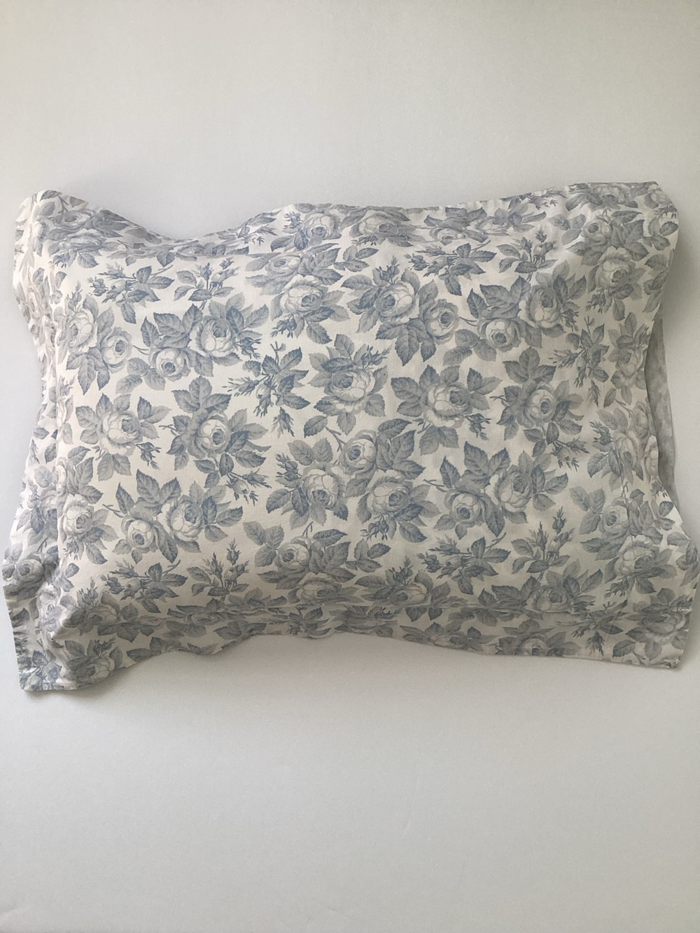 Yves Delorme Classic Blue Cotton Floral Pillow